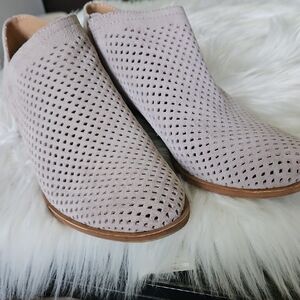 Lucky Brand Taupe Perforated Ankle Booties